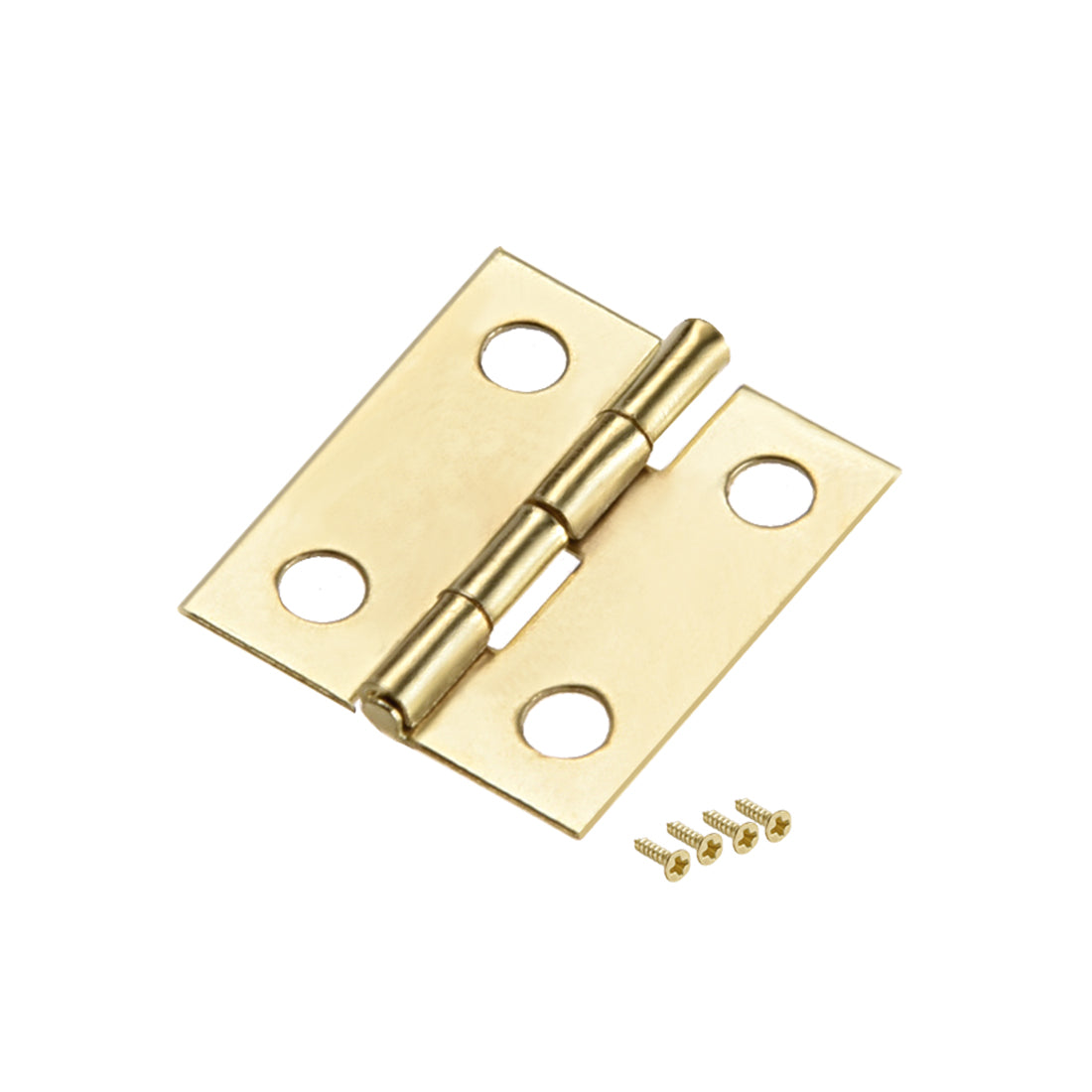 Harfington 0.7" Small  Hinge Jewelry Case Wooden Box Hinges Fittings Golden Plain 10pcs