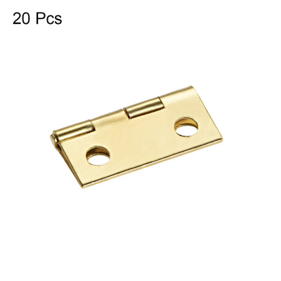 Harfington 0.7" Small Hinge Jewelry Case Wooden Box Hinges Fittings Golden Plain 20pcs