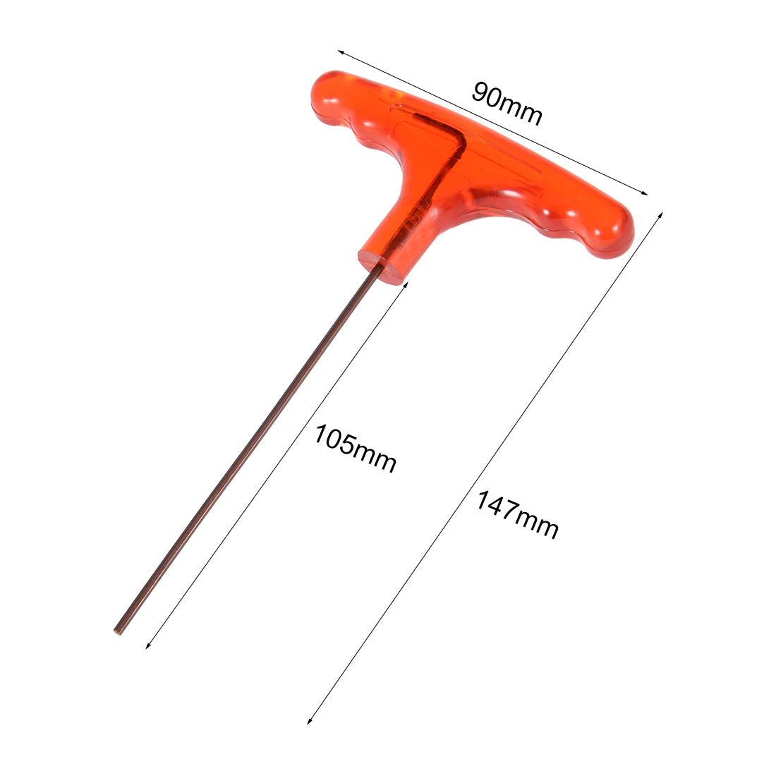 Harfington Metric S2 Alloy Steel T Shape Handle Hex Key Wrench Spanner Tool