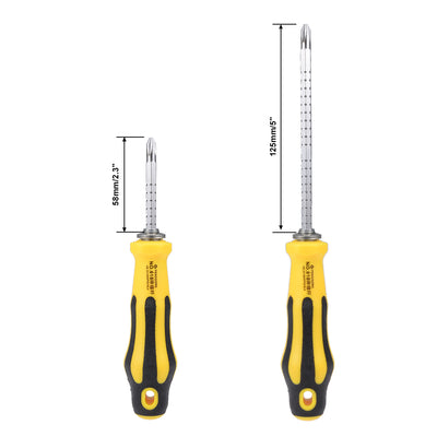 Harfington 2 in 1 Adjustable-Length Screwdriver #2(PH2) Phillips 6.3mm Slotted Driver Magnetic