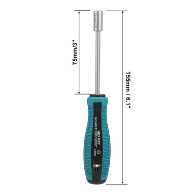 Harfington Non-Magnetic Tip Six Point Hex Nut Driver with Round Shaft