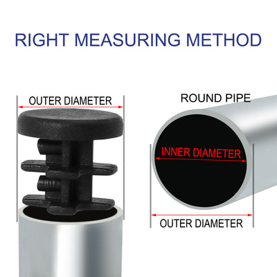 Harfington 13mm 0.51" OD Plastic Tube Inserts Pipe End Covers Caps 8pcs, 0.4"-0.47" Inner Dia, for Furniture Chair Table Eqpt Legs
