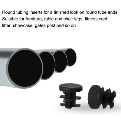 Harfington 13mm 0.51" OD Plastic Tube Inserts Pipe End Covers Caps 8pcs, 0.4"-0.47" Inner Dia, for Furniture Chair Table Eqpt Legs