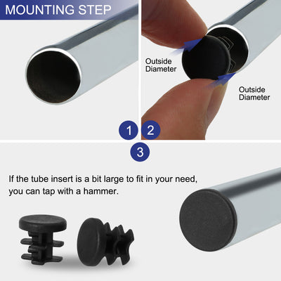 Harfington 13mm 0.51" OD Plastic Tube Inserts Pipe Caps 20pcs, 0.4"-0.47" Inner Dia, Non-slip for Furniture Chairs Tables Desks