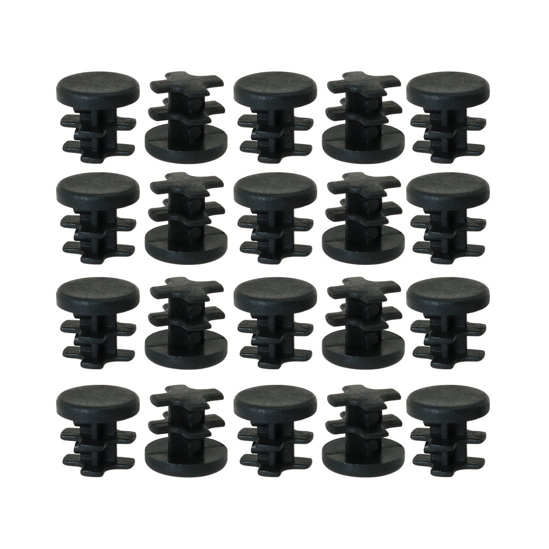 Harfington 13mm 0.51" OD Plastic Tube Inserts Pipe Caps 20pcs, 0.4"-0.47" Inner Dia, Non-slip for Furniture Chairs Tables Desks