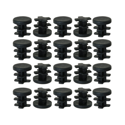 Harfington 13mm 0.51" OD Plastic Tube Inserts Pipe Caps 20pcs, 0.4"-0.47" Inner Dia, Non-slip for Furniture Chairs Tables Desks