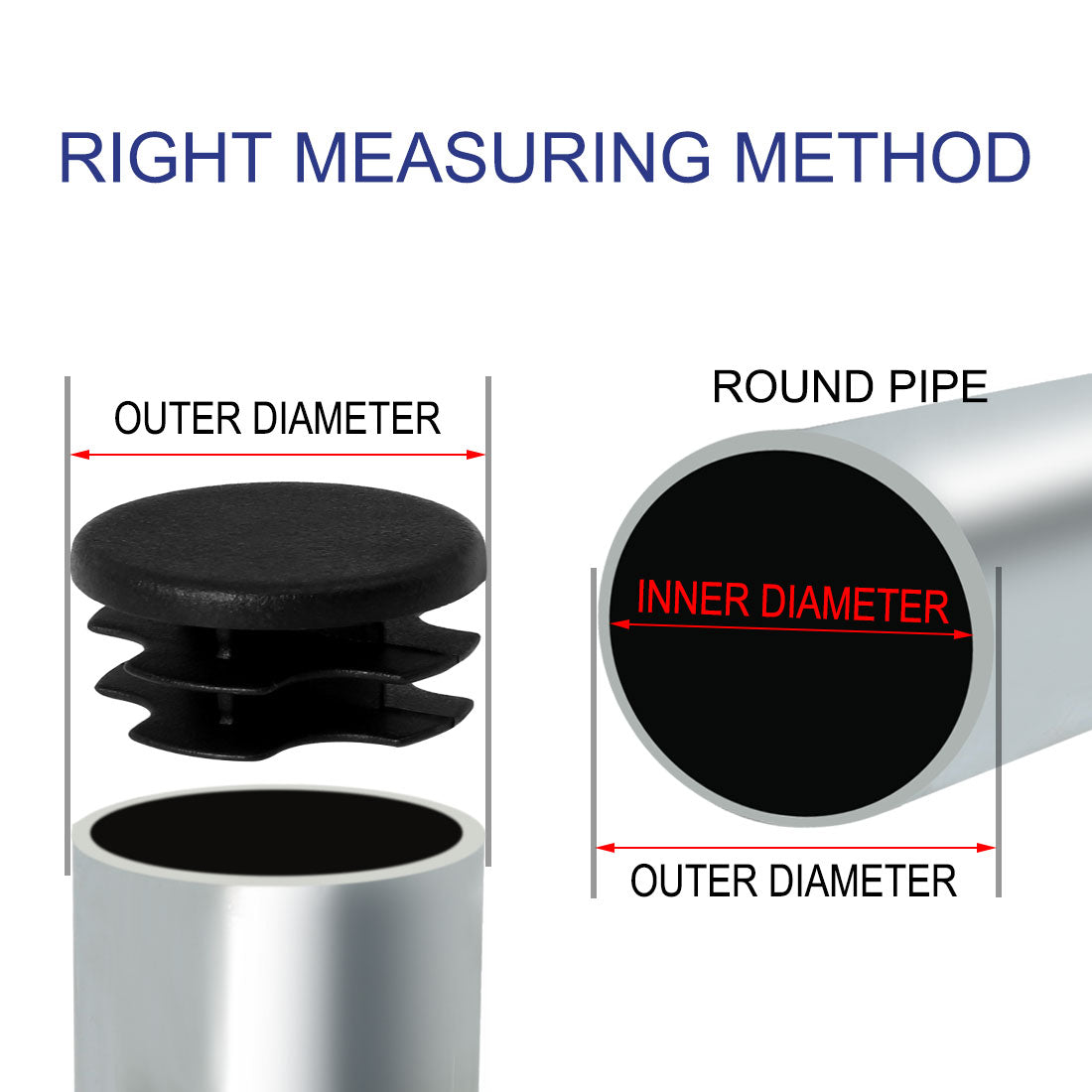 Harfington 19mm 0.75" OD Plastic Inserts Pipe 18pcs, 0.63"-0.71" Inner Dia for Tables