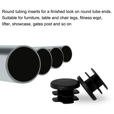 Harfington 19mm 0.75" OD Plastic Inserts Pipe 18pcs, 0.63"-0.71" Inner Dia for Tables