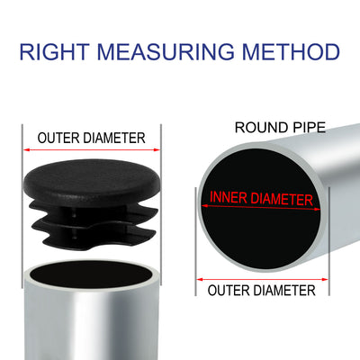 Harfington 19mm 0.75" OD Plastic Tube Inserts Pipe End Covers 28pcs, 0.63"-0.71" Inner Dia, Floor Protector Caps