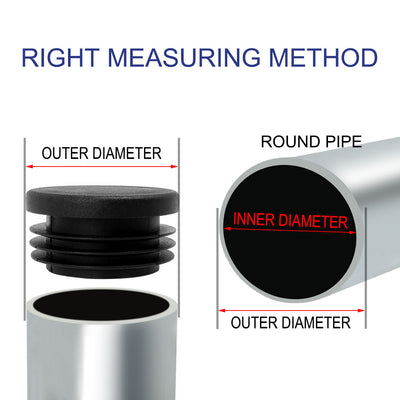 Harfington 1 1/2" 38mm OD Kunststoffrohreinsätze Rohrendabdeckungen 16 Stück, 1,38"-1,46" Innendurchmesser, für Fitnessgeräte mit runden Beinen