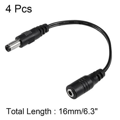 Harfington 16cm 3.5x1.35mm Female to 5.5x2.5mm Male DC Power Extension Cable Connector for CCTV Security Camera 4pcs