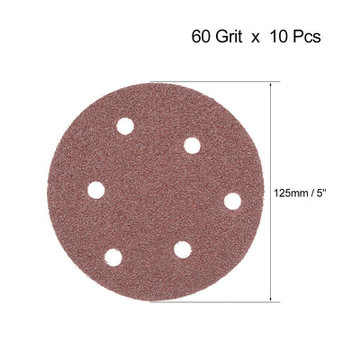 Harfington 5'' 8-hole Hook Loop Sanding Disc Flock Sandpaper