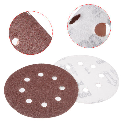 Harfington 5'' 8-hole Hook Loop Sanding Disc Flock Sandpaper