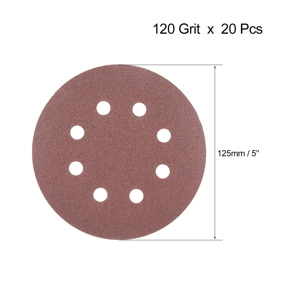 Harfington 5'' 8-hole Hook Loop Sanding Disc Flock Sandpaper