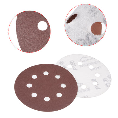 Harfington 5'' 8-hole Hook Loop Sanding Disc Flock Sandpaper