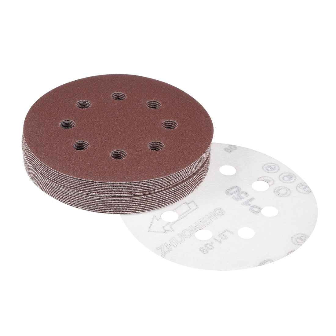 Harfington 5'' 8-hole Hook Loop Sanding Disc Flock Sandpaper