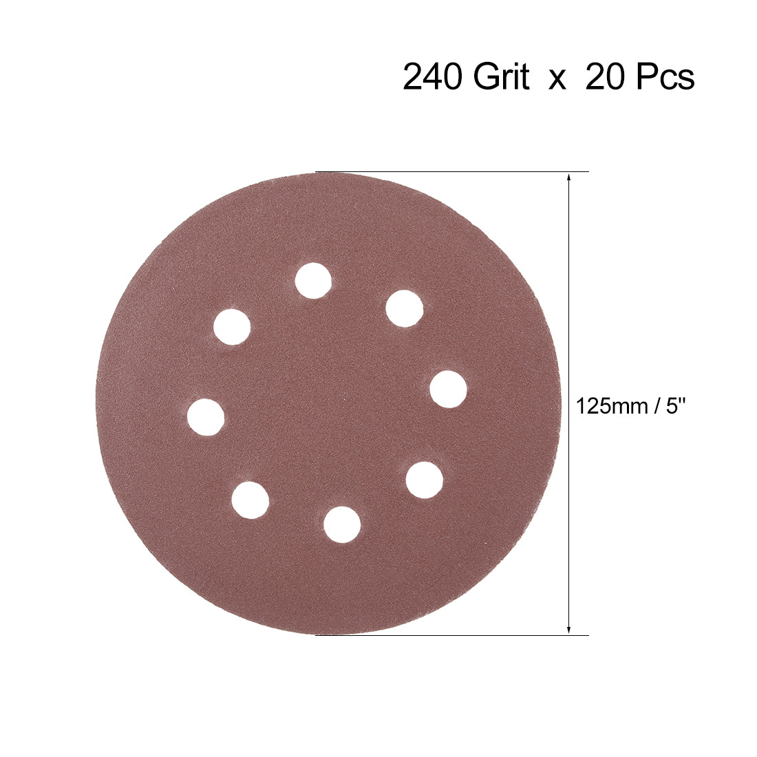 Harfington 5'' 8-hole Hook Loop Sanding Disc Flock Sandpaper