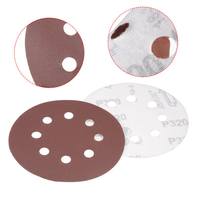Harfington 5'' 8-hole Hook Loop Sanding Disc Flock Sandpaper