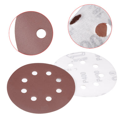 Harfington 5'' 8-hole Hook Loop Sanding Disc Flock Sandpaper