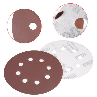 Harfington 5'' 8-hole Hook Loop Sanding Disc Flock Sandpaper
