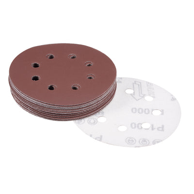 Harfington 5'' 8-hole Hook Loop Sanding Disc Flock Sandpaper