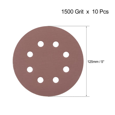 Harfington 5'' 8-hole Hook Loop Sanding Disc Flock Sandpaper