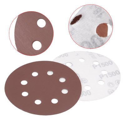 Harfington 5'' 8-hole Hook Loop Sanding Disc Flock Sandpaper
