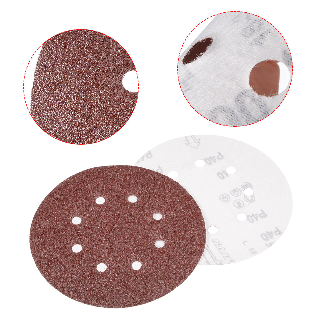 Harfington 8-hole Hook Loop Sanding Disc Flock Sandpaper