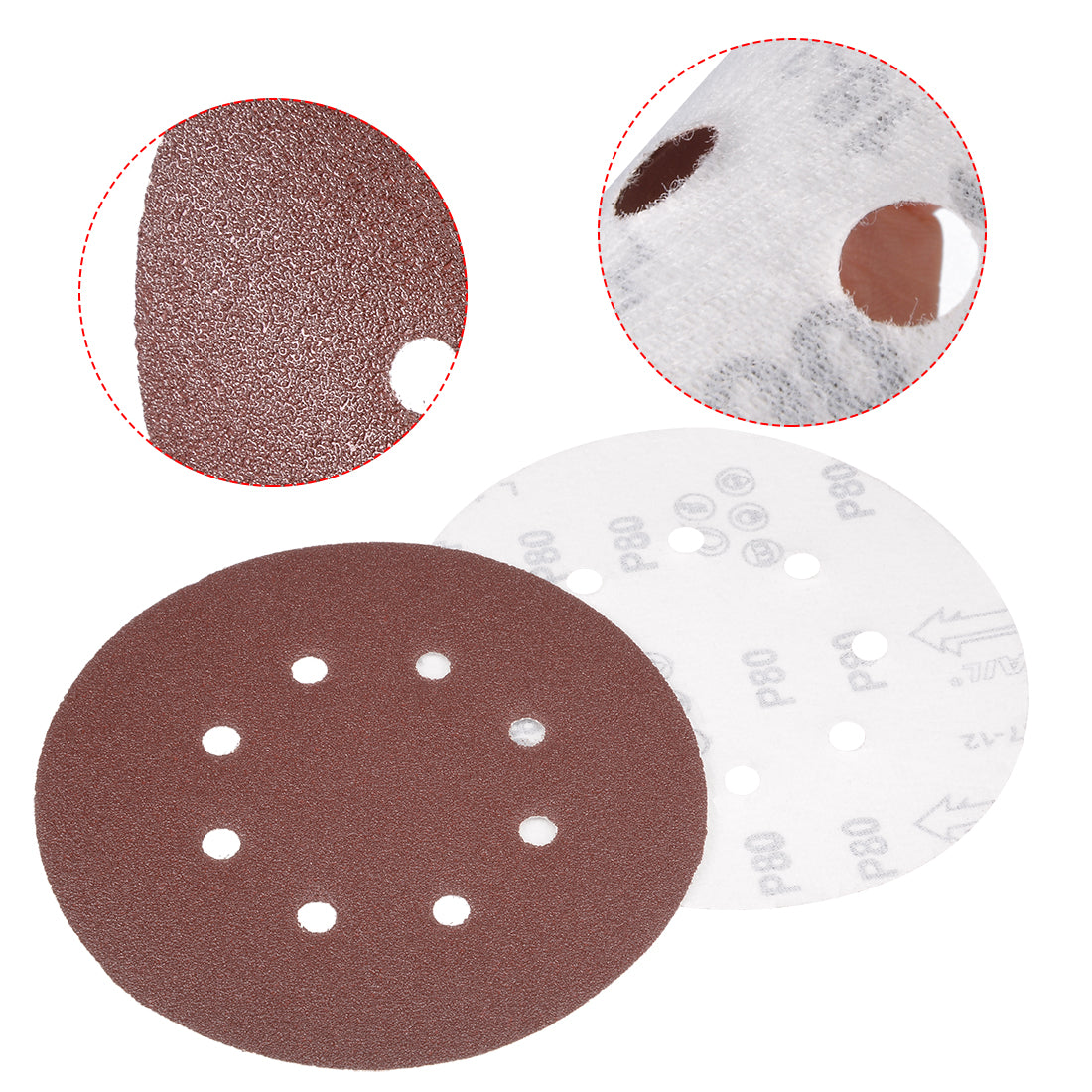 Harfington 8-hole Hook Loop Sanding Disc Flock Sandpaper