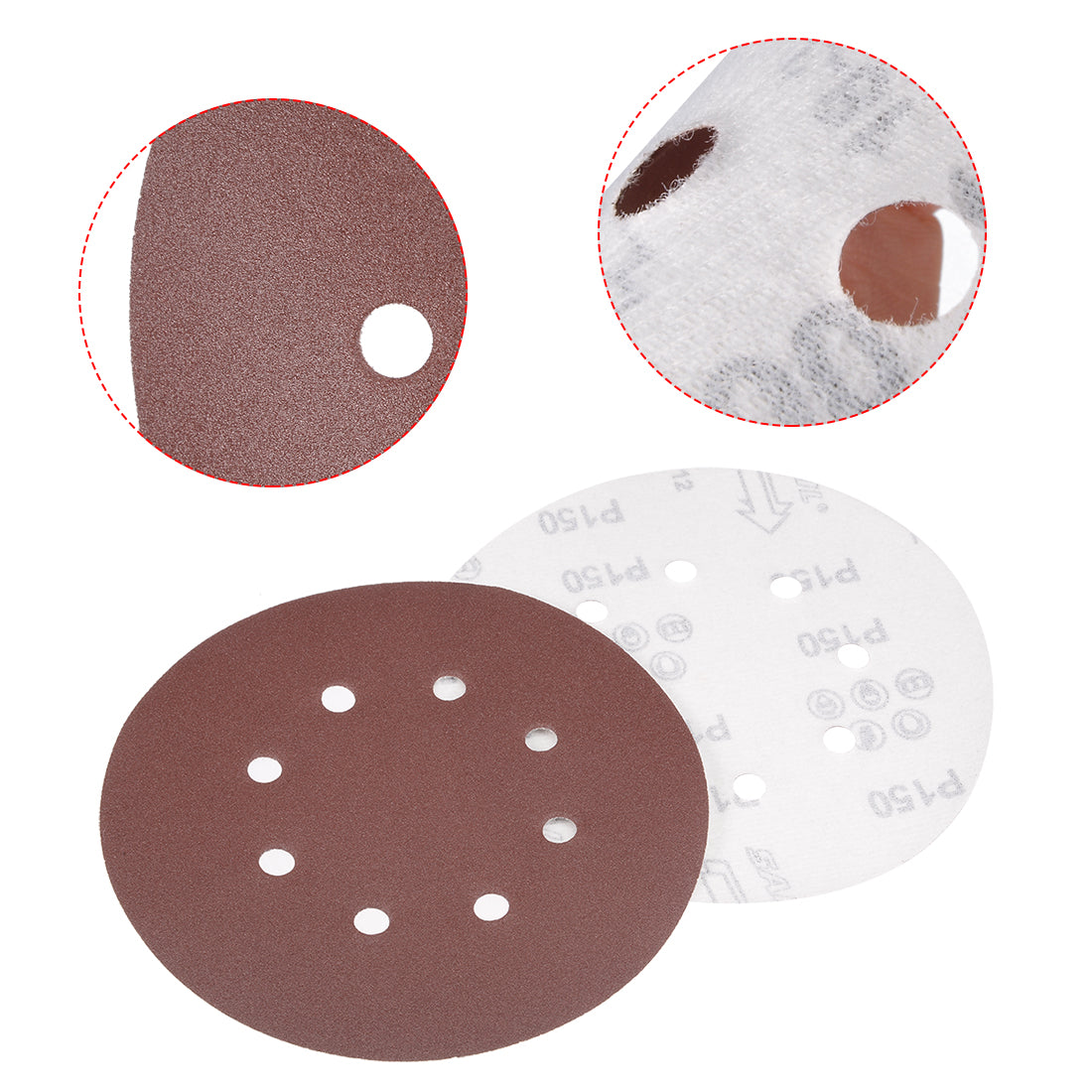 Harfington 8-hole Hook Loop Sanding Disc Flock Sandpaper