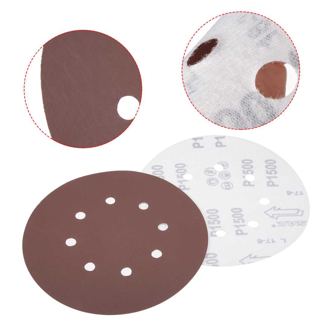Harfington 8-hole Hook Loop Sanding Disc Flock Sandpaper