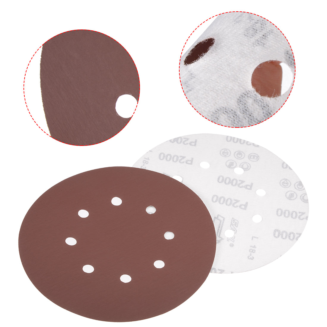 Harfington 8-hole Hook Loop Sanding Disc Flock Sandpaper