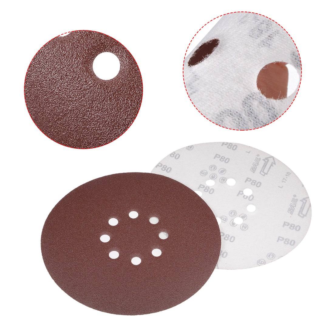 Harfington 8-hole Hook Loop Sanding Disc Flock Sandpaper