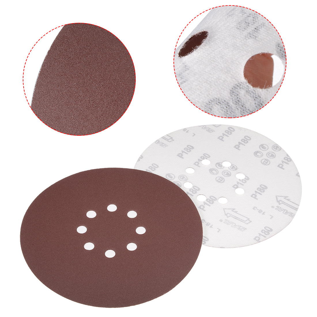 Harfington 8-hole Hook Loop Sanding Disc Flock Sandpaper