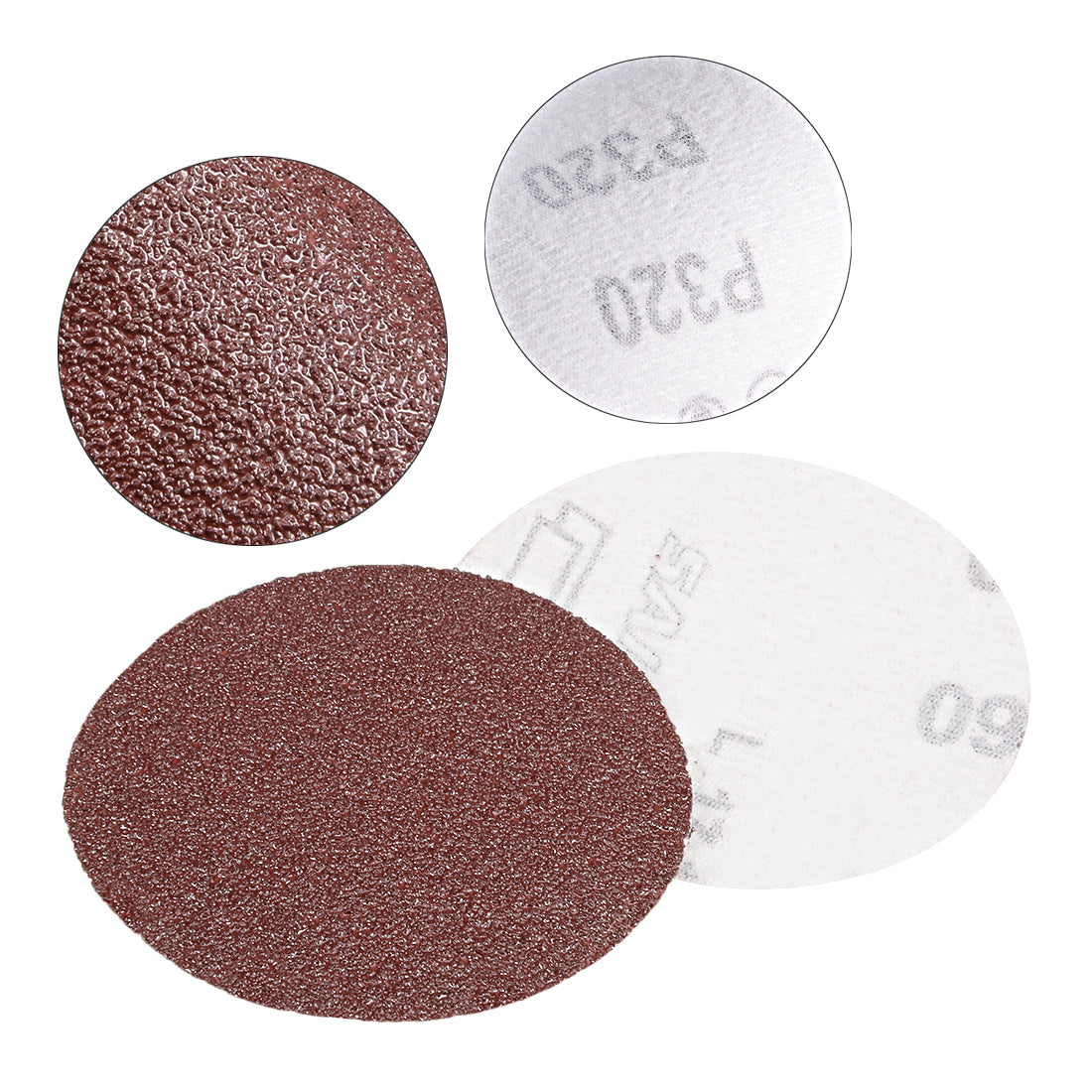 Harfington 15Pcs 3 Inch Hook and Loop Sanding Disc 60 Grits Flocking Sandpaper for Random Orbit Sander Brown