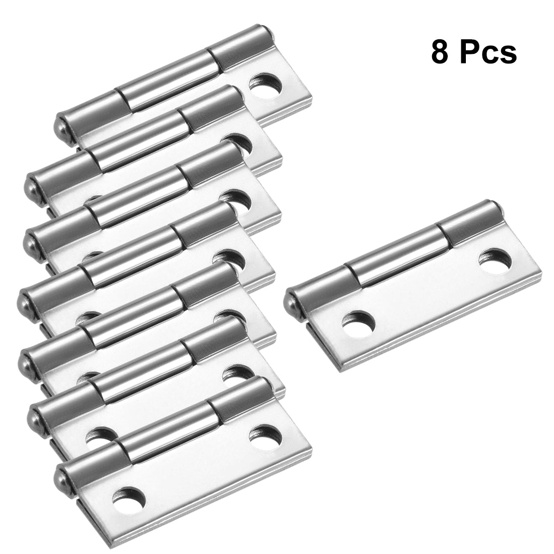 Harfington 0.98" Hinge Silver Door Cabinet Hinges Fittings Brushed Chrome Plain 8pcs