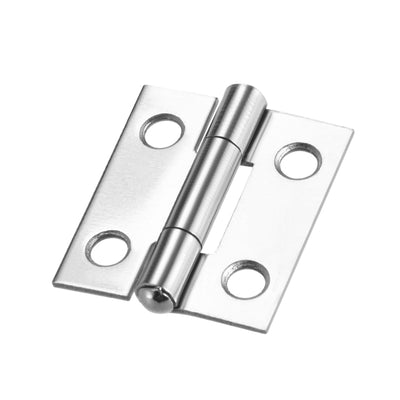 Harfington 0.98" Hinge Silver Door Cabinet Hinges Fittings Brushed Chrome Plain 4 pcs