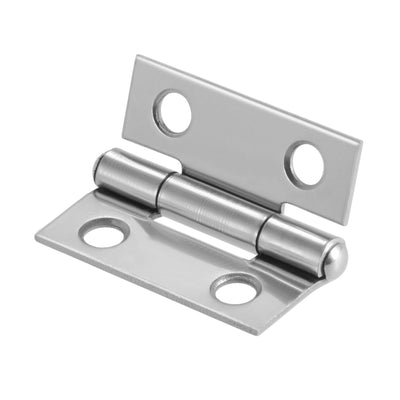 Harfington 0.98" Hinge Silver Door Closet Hinges Fittings Brushed Chrome Plain 8 pcs
