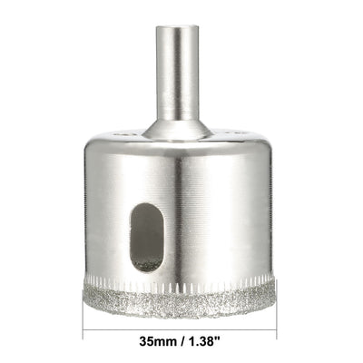 Harfington 2pcs 35mm Diamond Drill Bit Hole Saw for Watt Glass Marble Granite Fiberglass Ceramic Tool