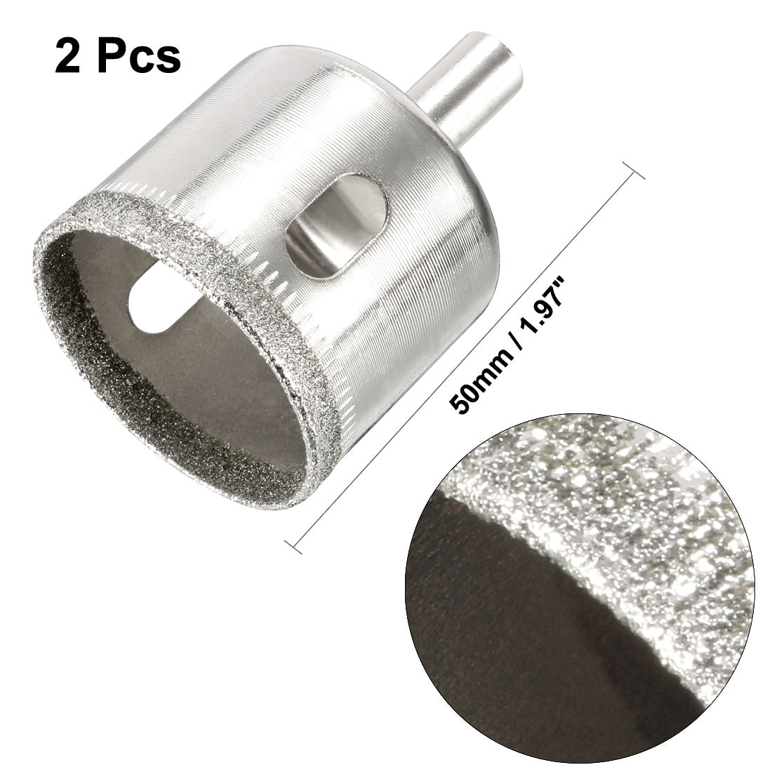 Harfington 2pcs 35mm Diamond Drill Bit Hole Saw for Watt Glass Marble Granite Fiberglass Ceramic Tool