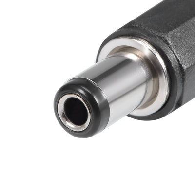 Harfington 12Pcs DC Male Connector 5.5mm x 2.5mm x 9mm Power Cable Jack Adapter Black