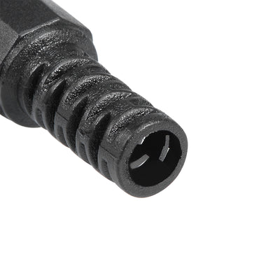 Harfington 12Pcs DC Male Connector 5.5mm x 2.5mm x 9mm Power Cable Jack Adapter Black