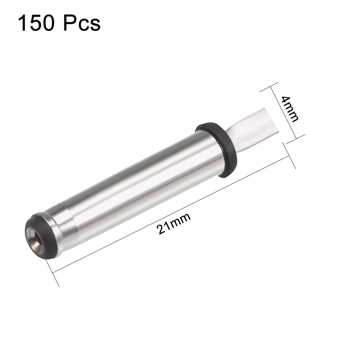 Harfington 150Pcs DC Male Connector 3.5mm x 1.1mm Power Cable Jack Adapter Silver Tone