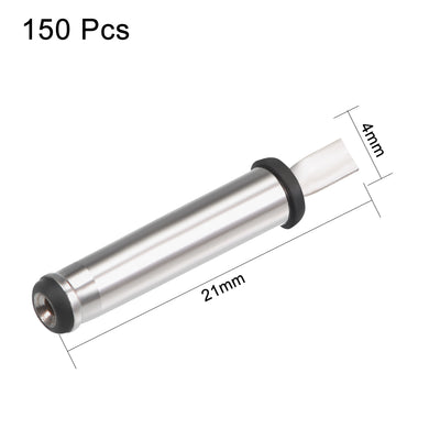 Harfington 150Pcs DC Male Connector 3.5mm x 1.1mm Power Cable Jack Adapter Silver Tone