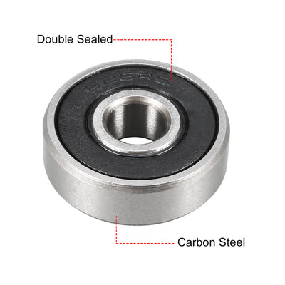 Harfington Uxcell Deep Groove Ball Bearings Metric Double Sealed Carbon Steel Z1
