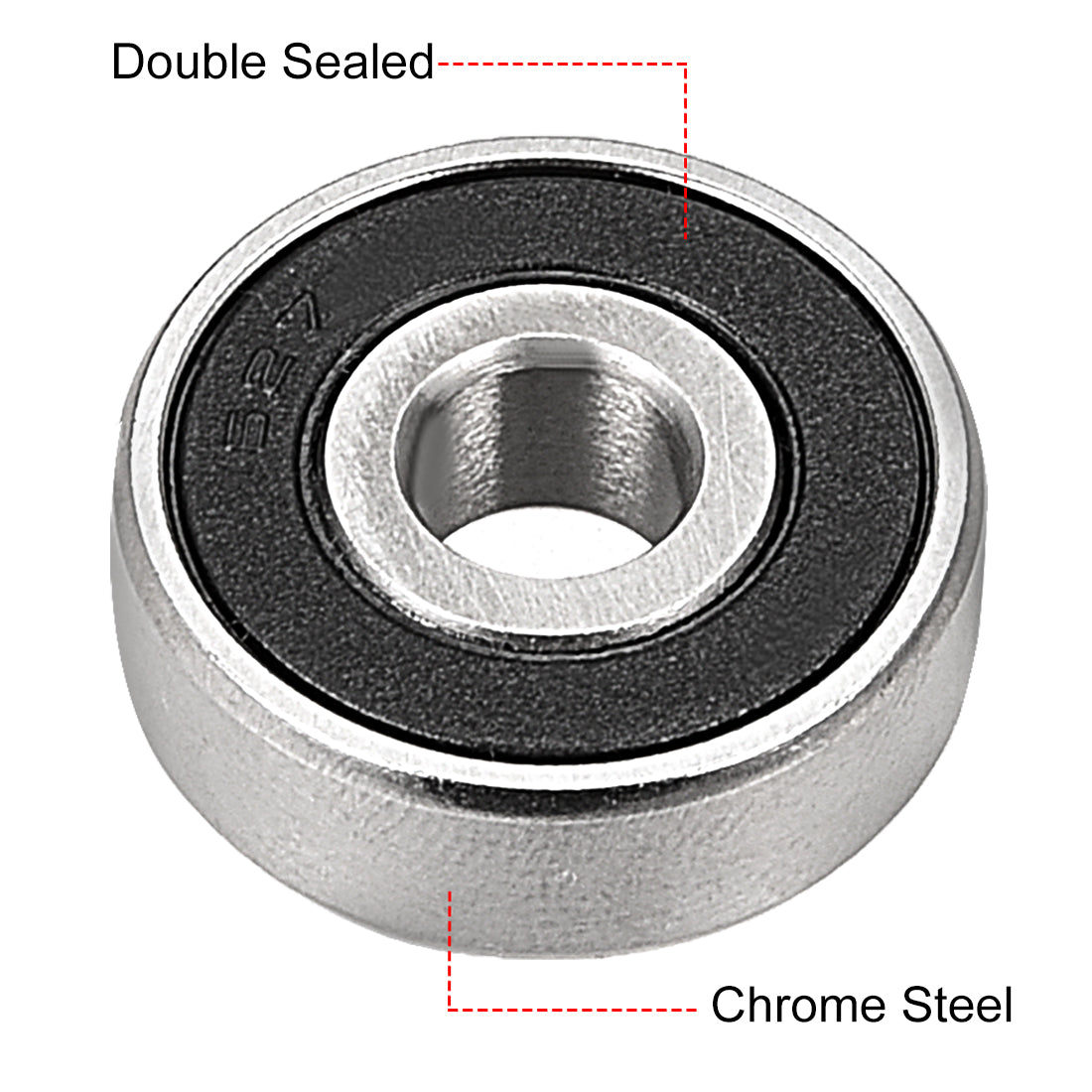 uxcell Uxcell Deep Groove Ball Bearings Metric Double Sealed Chrome Steel ABEC1