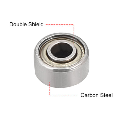 Harfington Uxcell Deep Groove Ball Bearings Metric Double Shielded Carbon Steel Z1 Level