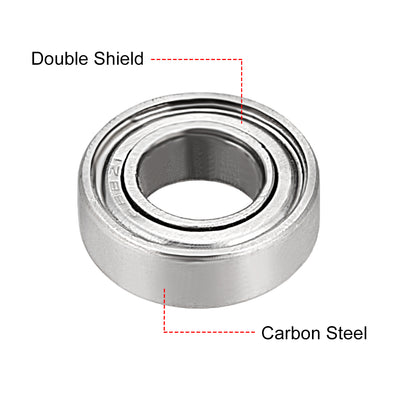 Harfington Uxcell Deep Groove Ball Bearings Metric Double Shielded Carbon Steel Z1 Level