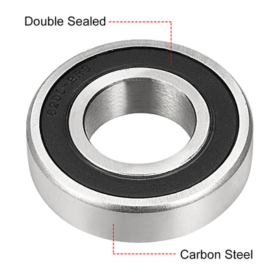 Harfington Uxcell Deep Groove Ball Bearings Metric Double Sealed Carbon Steel Z1