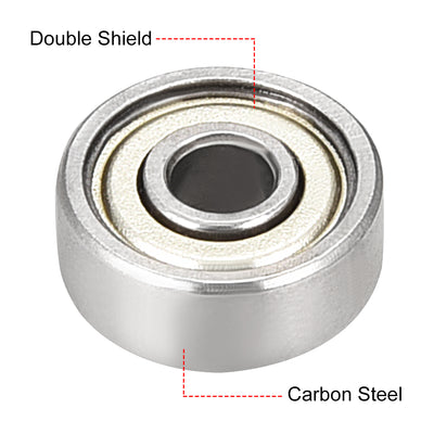 Harfington Uxcell Deep Groove Ball Bearings Metric Double Shielded Carbon Steel Z1 Level